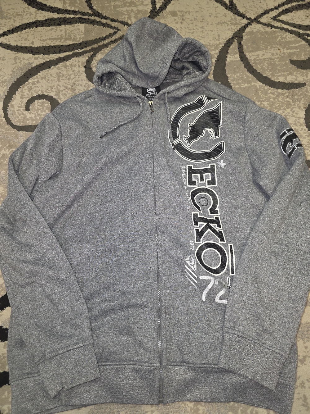Ecko Men’s Gray Full-Zip Hoodie Jacket